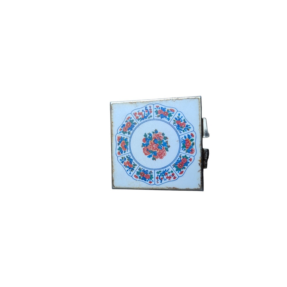 Square‎ Mirror Compact With Double Mirror And Vintage Vanity Decor Floral